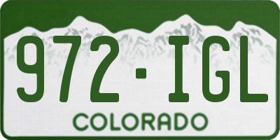 CO license plate 972IGL