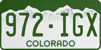 CO license plate 972IGX