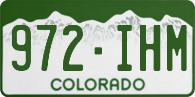 CO license plate 972IHM