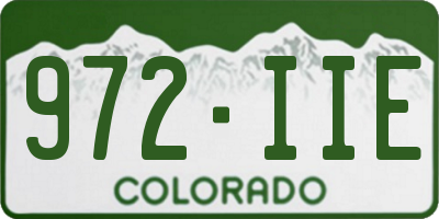CO license plate 972IIE