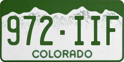 CO license plate 972IIF