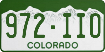 CO license plate 972IIO