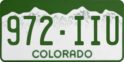 CO license plate 972IIU