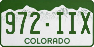 CO license plate 972IIX