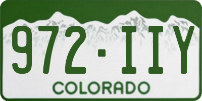 CO license plate 972IIY