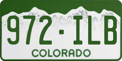 CO license plate 972ILB