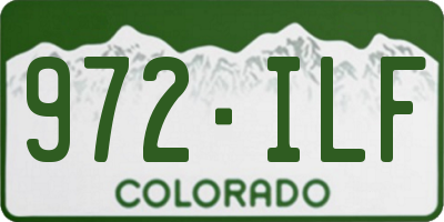 CO license plate 972ILF