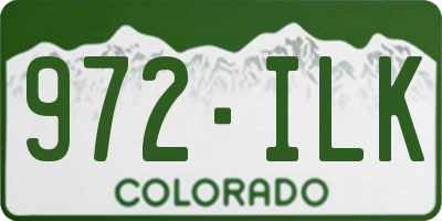 CO license plate 972ILK
