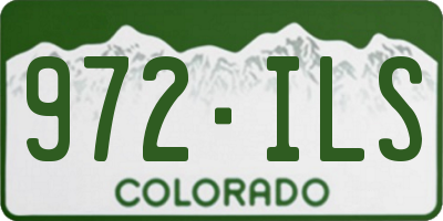 CO license plate 972ILS
