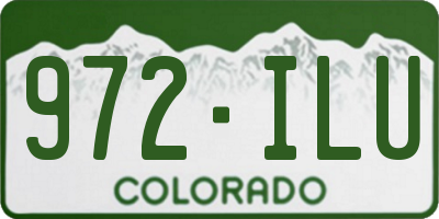CO license plate 972ILU