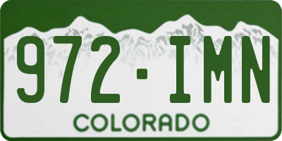 CO license plate 972IMN