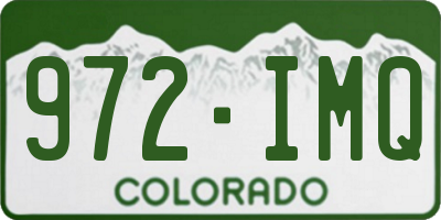CO license plate 972IMQ