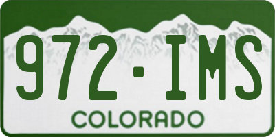 CO license plate 972IMS