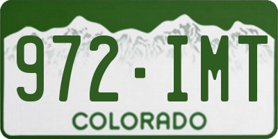 CO license plate 972IMT