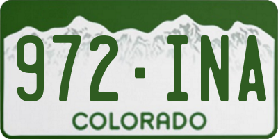 CO license plate 972INA