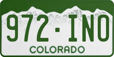CO license plate 972INO