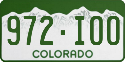 CO license plate 972IOO