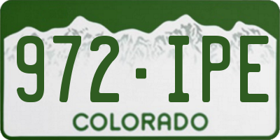 CO license plate 972IPE