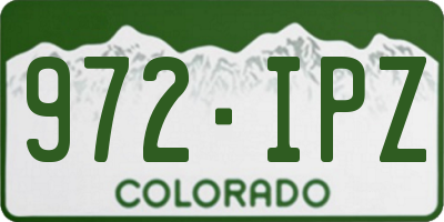 CO license plate 972IPZ