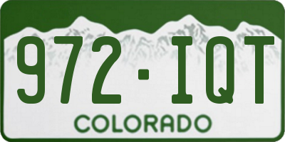 CO license plate 972IQT
