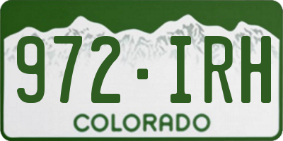 CO license plate 972IRH