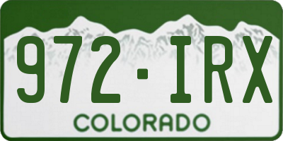 CO license plate 972IRX