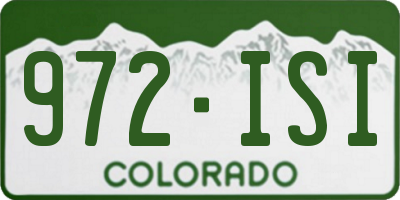 CO license plate 972ISI