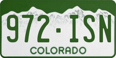 CO license plate 972ISN
