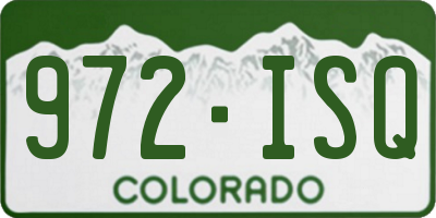 CO license plate 972ISQ