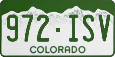 CO license plate 972ISV