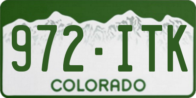 CO license plate 972ITK