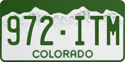 CO license plate 972ITM