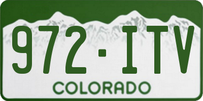 CO license plate 972ITV