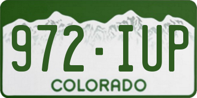 CO license plate 972IUP