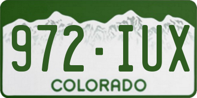 CO license plate 972IUX