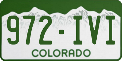 CO license plate 972IVI