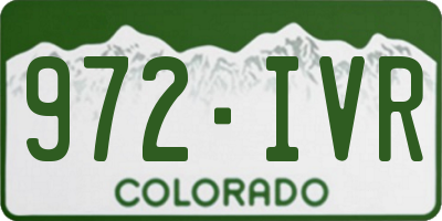 CO license plate 972IVR
