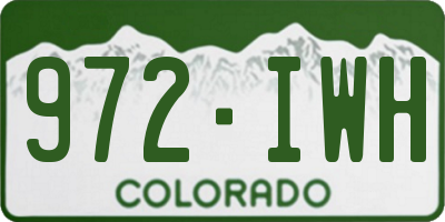 CO license plate 972IWH