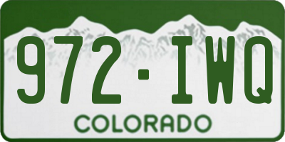 CO license plate 972IWQ
