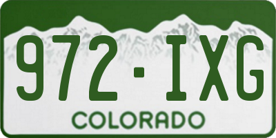 CO license plate 972IXG