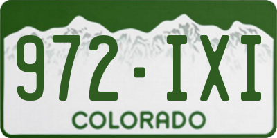CO license plate 972IXI