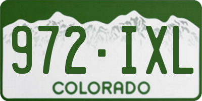 CO license plate 972IXL