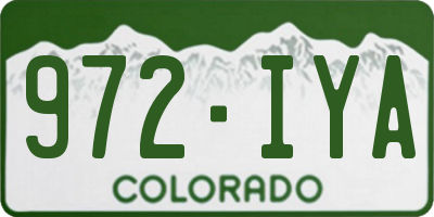 CO license plate 972IYA