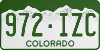 CO license plate 972IZC