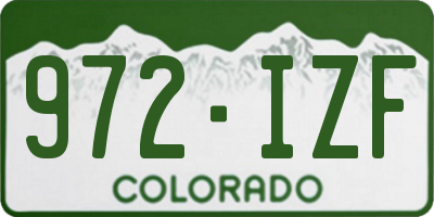CO license plate 972IZF