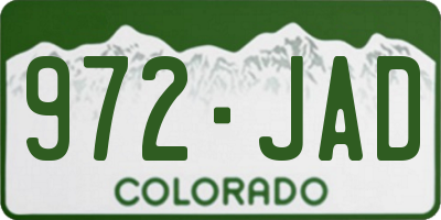 CO license plate 972JAD