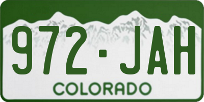 CO license plate 972JAH