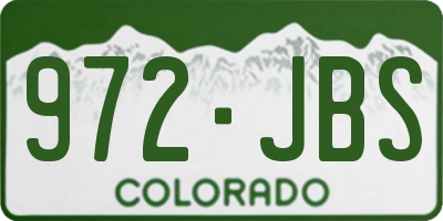 CO license plate 972JBS