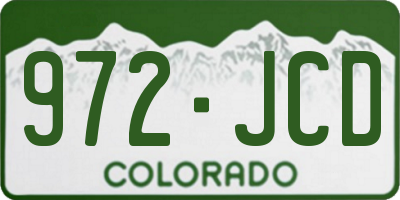 CO license plate 972JCD
