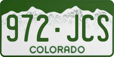 CO license plate 972JCS